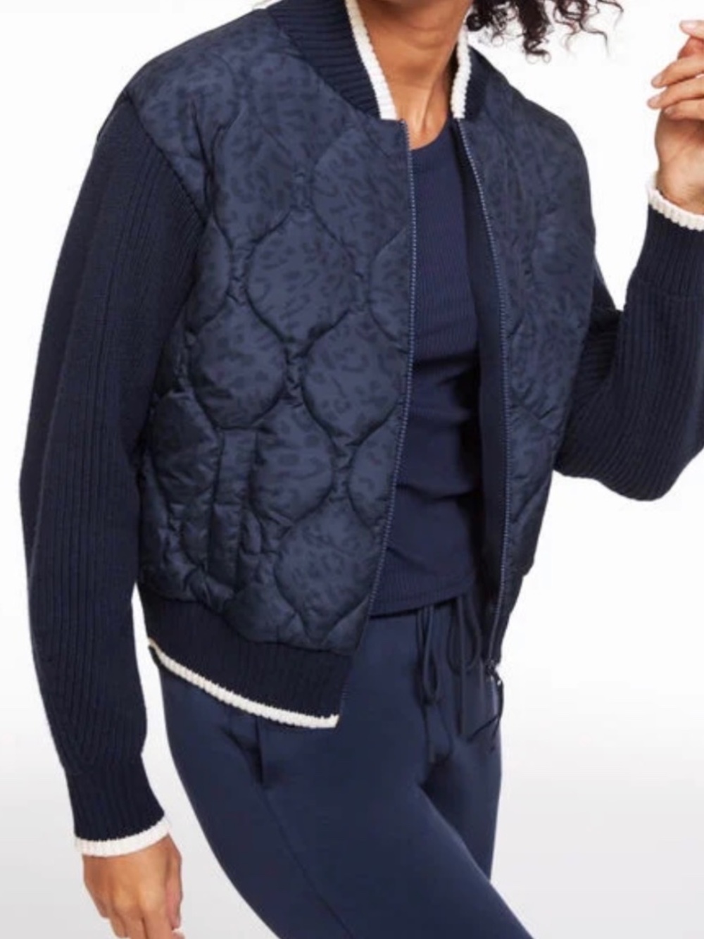 Talbots navy blue bomber women’s jacket NEW